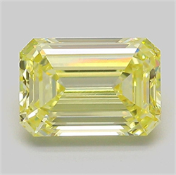 Picture of Lab Grown Diamond 2.12 Carats, Emerald with  Cut, Fancy Intense Yellow Color, VS1 Clarity and Certified by IGI