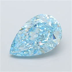 Picture of Lab Grown Diamond 2.13 Carats, Pear with  Cut, Fancy Vivid Blue Color, VVS2 Clarity and Certified by IGI