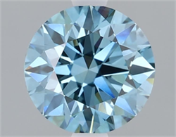 Picture of Lab Grown Diamond 1.43 Carats, Round with Ideal Cut, Fancy Vivid Blue Color, VS2 Clarity and Certified by IGI