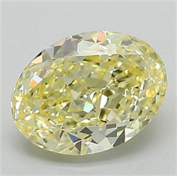 Picture of Lab Grown Diamond 1.66 Carats, Oval with  Cut, Fancy Intense Yellow Color, VS1 Clarity and Certified by IGI