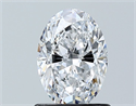Natural Diamond 1.01 Carats, Oval with  Cut, D Color, SI2 Clarity and Certified by GIA
