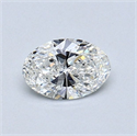 Natural Diamond 0.43 Carats, Oval with  Cut, F Color, VS2 Clarity and Certified by GIA
