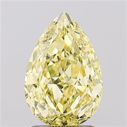 Picture of Lab Grown Diamond 1.91 Carats, Pear with  Cut, Fancy Yellow Color, VS2 Clarity and Certified by IGI