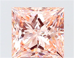 Picture of Lab Grown Diamond 4.00 Carats, Princess with  Cut, Fancy Intense Pink Color, VS1 Clarity and Certified by IGI