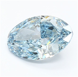 Picture of Lab Grown Diamond 1.98 Carats, Oval with  Cut, Fancy Vivid Blue Color, VS1 Clarity and Certified by IGI