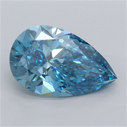 Picture of Lab Grown Diamond 2.02 Carats, Pear with  Cut, Fancy Vivid Blue Color, VVS1 Clarity and Certified by IGI