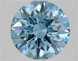 Picture of Lab Grown Diamond 1.58 Carats, Round with Ideal Cut, Fancy Vivid Blue Color, VVS2 Clarity and Certified by IGI