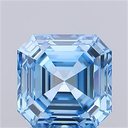Picture of Lab Grown Diamond 2.00 Carats, Asscher with  Cut, Fancy Vivid Blue Color, VVS2 Clarity and Certified by IGI