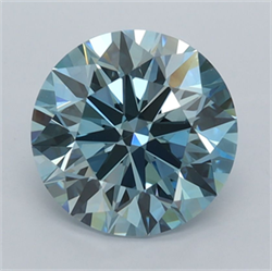 Picture of Lab Grown Diamond 2.51 Carats, Round with Ideal Cut, Fancy Intense Blue Color, VS1 Clarity and Certified by IGI