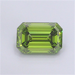 Picture of Lab Grown Diamond 2.18 Carats, Emerald with  Cut, Fancy Vivid Green Color, VS1 Clarity and Certified by IGI