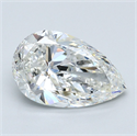 Natural Diamond 3.51 Carats, Pear with  Cut, G Color, SI1 Clarity and Certified by GIA