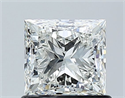 Natural Diamond 1.01 Carats, Princess with  Cut, I Color, VS1 Clarity and Certified by GIA