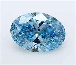 Picture of Lab Grown Diamond 3.03 Carats, Oval with  Cut, Fancy Vivid Blue Color, VVS2 Clarity and Certified by IGI