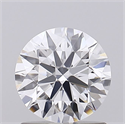Lab Grown Diamond 1.02 Carats, Round with Ideal Cut, D Color, VVS2 Clarity and Certified by IGI