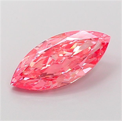 Picture of Lab Grown Diamond 1.61 Carats, Marquise with  Cut, Fancy Vivid Pink Color, VVS2 Clarity and Certified by IGI
