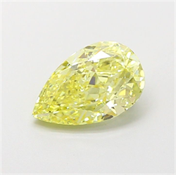 Picture of Lab Grown Diamond 1.52 Carats, Pear with  Cut, Fancy Intense Yellow Color, VS2 Clarity and Certified by IGI