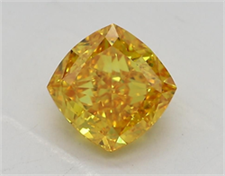 Picture of Lab Grown Diamond 1.51 Carats, CUSHION MODIFIED with  Cut, Fancy Vivid Yellow Color, VVS2 Clarity and Certified by IGI