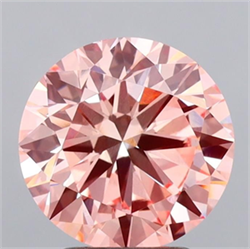 Picture of Lab Grown Diamond 3.17 Carats, Round with Very Good Cut, Fancy Intense Pink Color, VS1 Clarity and Certified by IGI