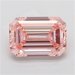 Picture of Lab Grown Diamond 5.19 Carats, Emerald with  Cut, Fancy Intense Pink Color, VS1 Clarity and Certified by IGI