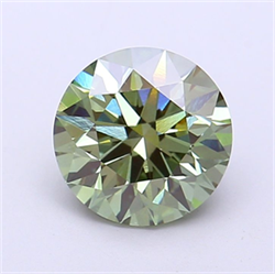 Picture of Lab Grown Diamond 2.08 Carats, Round with Ideal Cut, Fancy Vivid Green Color, VS1 Clarity and Certified by IGI