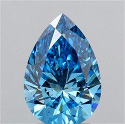 Picture of Lab Grown Diamond 2.94 Carats, Pear with  Cut, Fancy Vivid Blue Color, VS1 Clarity and Certified by IGI