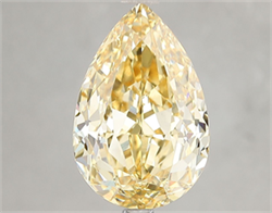 Picture of Lab Grown Diamond 5.31 Carats, Pear with  Cut, Fancy Intense Yellow Color, VS1 Clarity and Certified by IGI