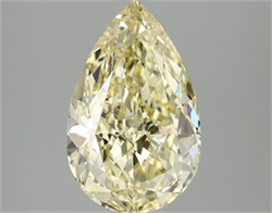 Picture of Lab Grown Diamond 3.07 Carats, Pear with  Cut, Fancy Intense Yellow Color, VVS2 Clarity and Certified by IGI