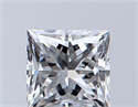 Natural Diamond 0.30 Carats, Princess with  Cut, D Color, VVS2 Clarity and Certified by GIA
