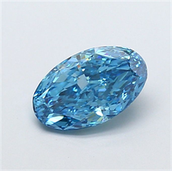 Picture of Lab Grown Diamond 1.22 Carats, Oval with  Cut, Fancy Vivid Blue Color, VVS2 Clarity and Certified by IGI
