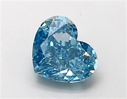 Picture of Lab Grown Diamond 1.22 Carats, Heart with  Cut, Fancy Vivid Blue Color, VVS2 Clarity and Certified by IGI