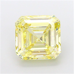 Picture of Lab Grown Diamond 3.78 Carats, Asscher with  Cut, Fancy Yellow Color, VS1 Clarity and Certified by IGI