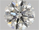 Natural Diamond 0.90 Carats, Round with Excellent Cut, H Color, VVS1 Clarity and Certified by HRD