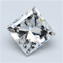 Natural Diamond 2.01 Carats, Princess with  Cut, H Color, I1 Clarity and Certified by GIA