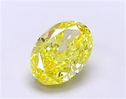 Picture of Lab Grown Diamond 1.51 Carats, Oval with  Cut, Fancy Vivid Yellow Color, VS1 Clarity and Certified by IGI
