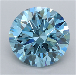 Picture of Lab Grown Diamond 5.00 Carats, Round with Excellent Cut, Fancy Vivid Blue Color, VVS2 Clarity and Certified by IGI