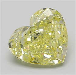 Picture of Lab Grown Diamond 2.94 Carats, Heart with  Cut, Fancy Yellow Color, VS2 Clarity and Certified by IGI