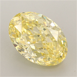 Picture of Lab Grown Diamond 6.12 Carats, Oval with  Cut, Fancy Vivid Yellow Color, VS1 Clarity and Certified by IGI