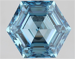 Picture of Lab Grown Diamond 3.04 Carats, HEXAGONAL with  Cut, Fancy Vivid Blue Color, VS1 Clarity and Certified by IGI