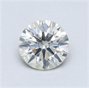 Natural Diamond 0.85 Carats, Round with Excellent Cut, K Color, SI2 Clarity and Certified by GIA