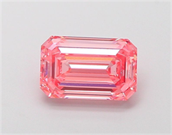 Picture of Lab Grown Diamond 1.69 Carats, Emerald with  Cut, Fancy Vivid Pink Color, VS1 Clarity and Certified by IGI