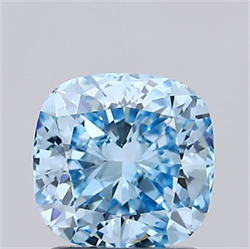 Picture of Lab Grown Diamond 1.50 Carats, CUSHION MODIFIED with  Cut, Fancy Vivid Blue Color, VVS2 Clarity and Certified by IGI
