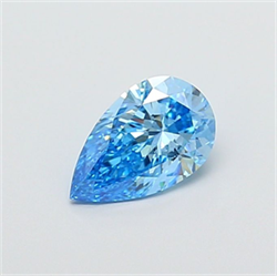Picture of Lab Grown Diamond 1.20 Carats, Pear with  Cut, Fancy Vivid Blue Color, VS1 Clarity and Certified by IGI