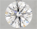 Lab Grown Diamond 3.07 Carats, Round with Ideal Cut, E Color, VS1 Clarity and Certified by IGI