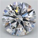 Lab Grown Diamond 2.09 Carats, Round with Ideal Cut, E Color, VS1 Clarity and Certified by IGI