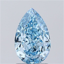 Picture of Lab Grown Diamond 1.53 Carats, Pear with  Cut, Fancy Vivid Blue Color, VS2 Clarity and Certified by IGI
