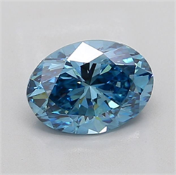 Picture of Lab Grown Diamond 2.01 Carats, Oval with  Cut, Fancy Vivid Blue Color, VS2 Clarity and Certified by IGI