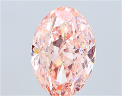 Picture of Lab Grown Diamond 10.08 Carats, Oval with  Cut, Fancy Intense Pink Color, VS1 Clarity and Certified by IGI