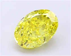 Picture of Lab Grown Diamond 1.59 Carats, Oval with  Cut, Fancy Vivid Yellow Color, VVS1 Clarity and Certified by IGI