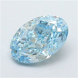 Picture of Lab Grown Diamond 1.71 Carats, Oval with  Cut, Fancy Vivid Blue Color, VVS2 Clarity and Certified by IGI