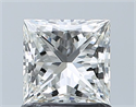Natural Diamond 1.00 Carats, Princess with  Cut, H Color, VVS2 Clarity and Certified by GIA